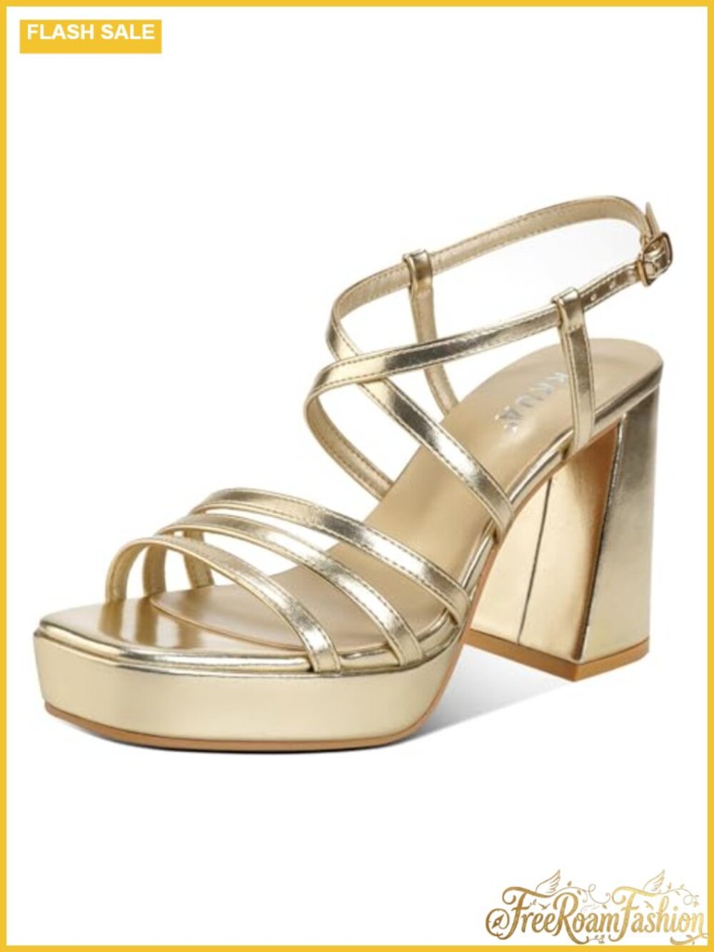 Platform Heels Chunky Strappy Ankle Strap Sandals Dress Party